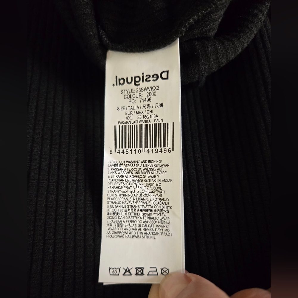 Desigual Black Dress with Lavender Sleeves - Picture 8 of 12